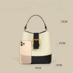 2023 New Large Capacity Soft Cowhide Bucket Bag Fashionable and Versatile Commuter Shoudler Bag Advanced Feeling Handbag