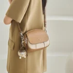 Retro Tofu Small Square Shoulder Bag Messenger Female Real Leather Flap Handbag 2023New Round Crossbody Shoulder Travel Tote Bag